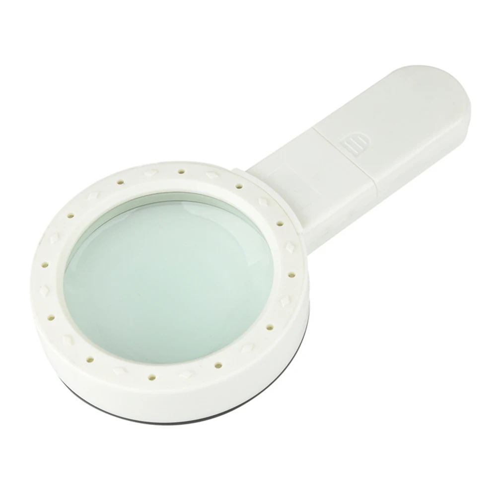 

30X Reading Tool Handheld Magnifier Distortion Free Adventure With 12 LED Outdoor Loupe Optical Lenses