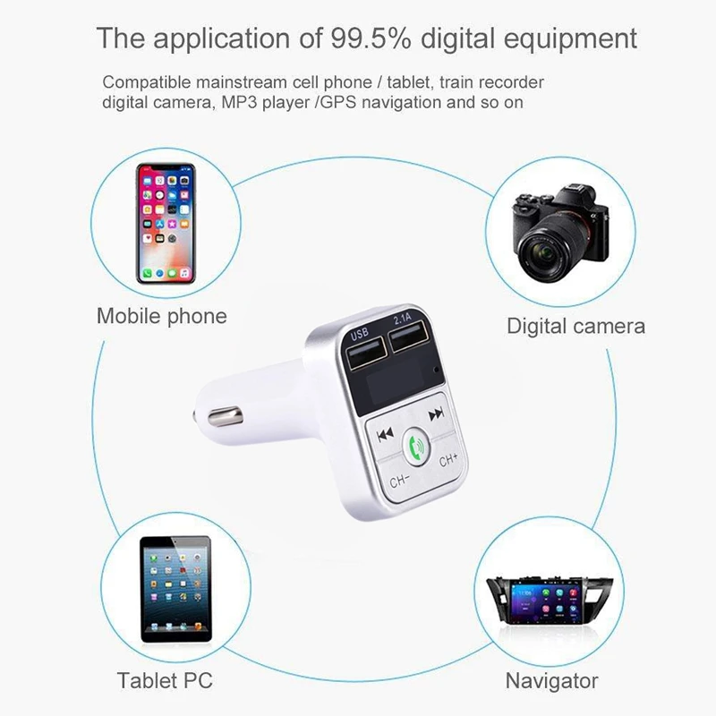 Беспроводные Bluetooth Fm автомобильные зарядные устройства передатчик Led Mp3 плеер