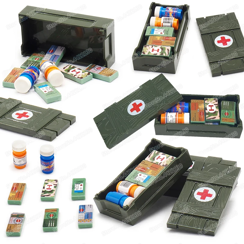 Building Block Assembly Moc Military War Figures Equipment Medical Boxe Model Child Christmas Gift Boy Toy
