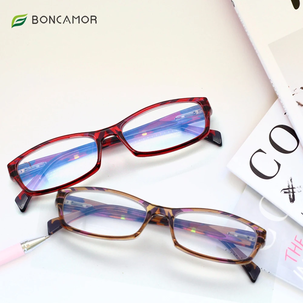 

Boncamor Blue Light Blocking Glasses, Computer Reading Glasses for Women and Men, Fashion Rectangle Eyewear Frame
