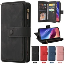 Poco F3 Pro Zipper Flip Wallet Leather Case for Xiaomi Pocophone F3 Multi-Function 15-Card Slot Skin Phone Case Poco F3 Pro Etui