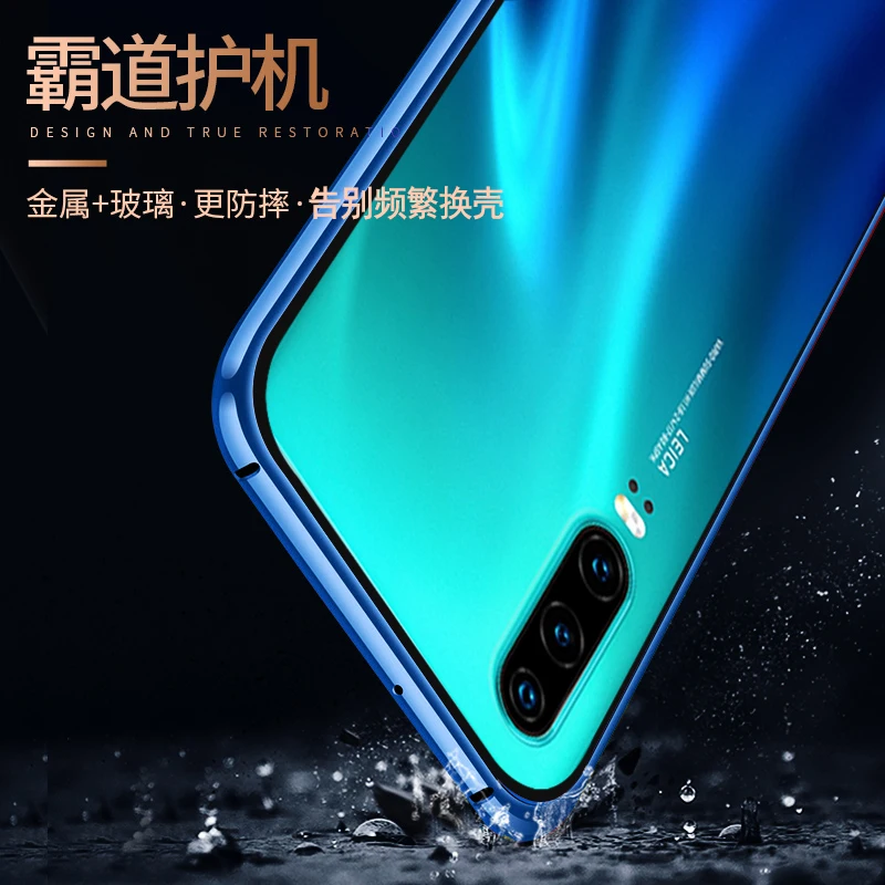 Manderm Cell Phone Case For Huawei P30 Pro Mate 20 20X Tempered Glass Transparent Business Protective Anti-shock |