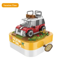 the new clockwork music box series bricks toys vacation time rv recreational vehicle model building blocks kit kids gift