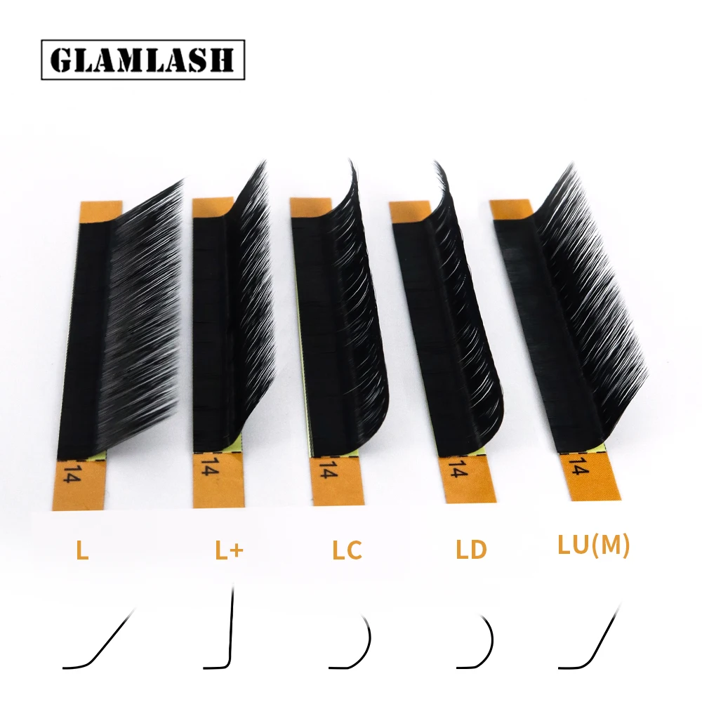 Накладные ресницы L/L +/LC/LD/LU(M)/N изгиб 16 рядов норковые черные из смешанного
