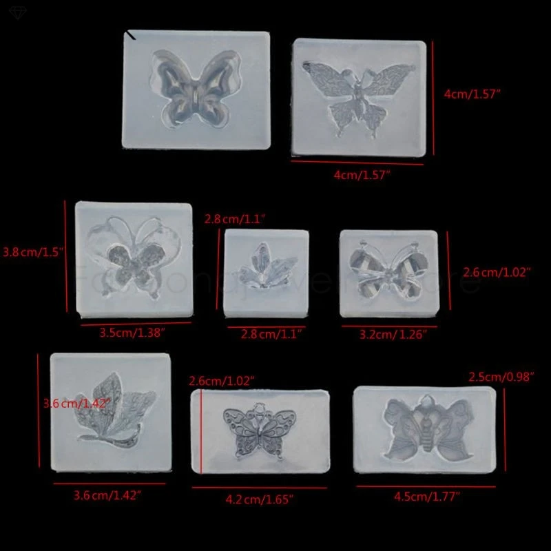 

8Pcs Butterfly Silicone Resin Molds Butterfly Earring Necklace Pendant Epoxy Resin Casting Mold Jewelry Making Tools