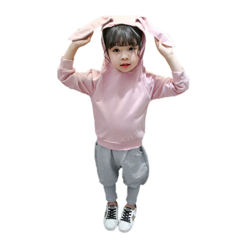 Осенний комплект одежды для маленьких девочек толстовка с длинными рукавами и