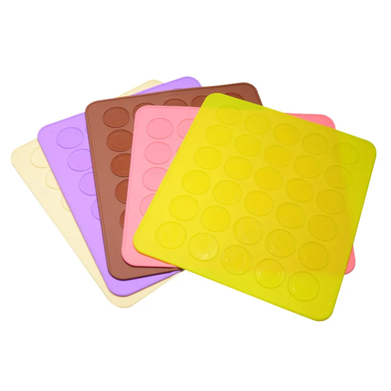 

30 holes round silicone non-stick baking pastry mats macaron mat pad chocolate cake mold for microwave oven