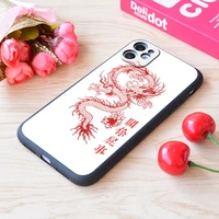 for iphone traditional dragon print soft matt apple case
