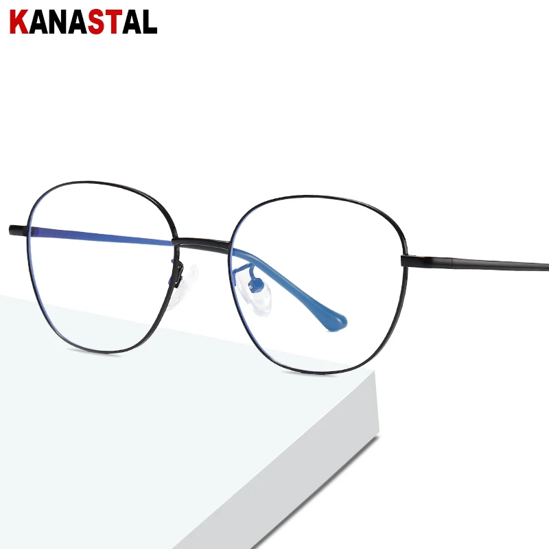 

Women Anti-blue Ray Blocking Glasses Fashion Metal Full Frame Eyewear Men Computer Prescription Myopia Hyperopia Glasses Frame