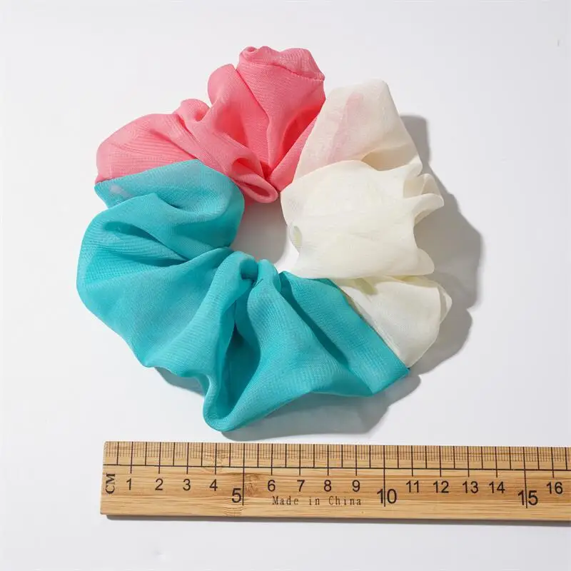 

Ice Cream Color Rainbow Large Intestine Ring Ponytail Holder Hair Ties Handmade Stretch Hair Ring Soft Sweet Hair Accessories