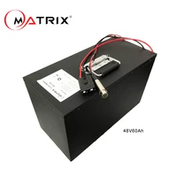 matrix 18650 2500mah 13s24p 48v 60ah lithium ion battery pack 40amp with metal housing for electric rickshaw