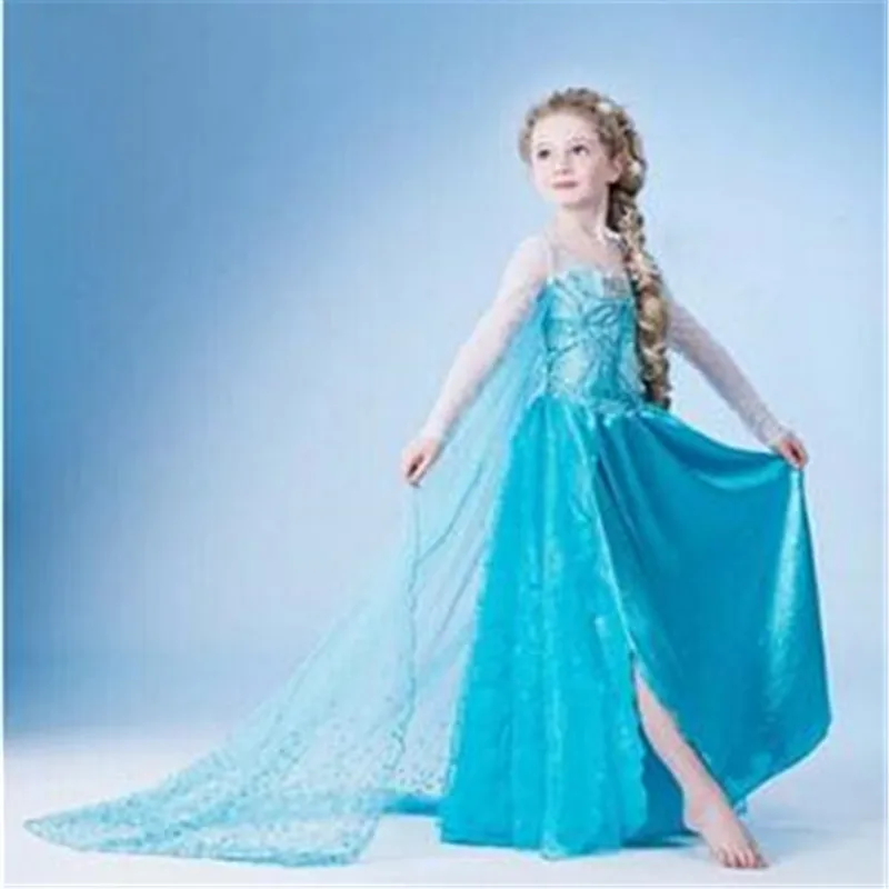 Only Dress E Новое платье Эльзы и Анны костюм для девочек карнавальные костюмы Эльзы Детские платья на Хэллоуин с длинными рукавами Вечерние платья принцессы для девочек - Цвет: Only Dress E
