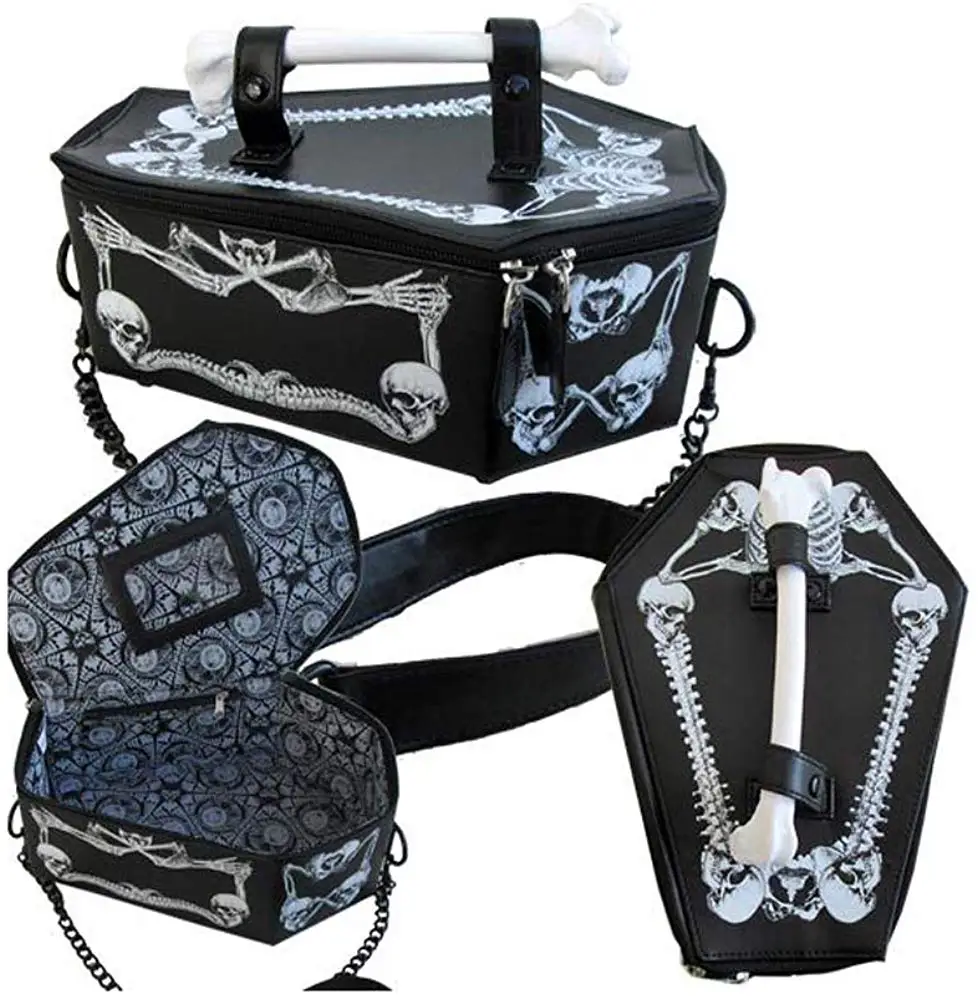 Забавная коробка с черепом подарок на Хэллоуин сумки гробом сумочка Готическая