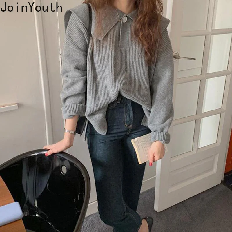 Женские свитера Joinyouth в японском стиле Модный пуловер свободного покроя с