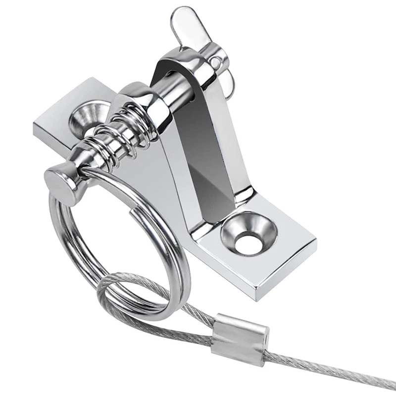 

6 Pack Release Pin 1/4 Inch Diameter with Lanyard Prevents Loss, 316 Stainless Steel Bimini Top Pin, Marine Hardware