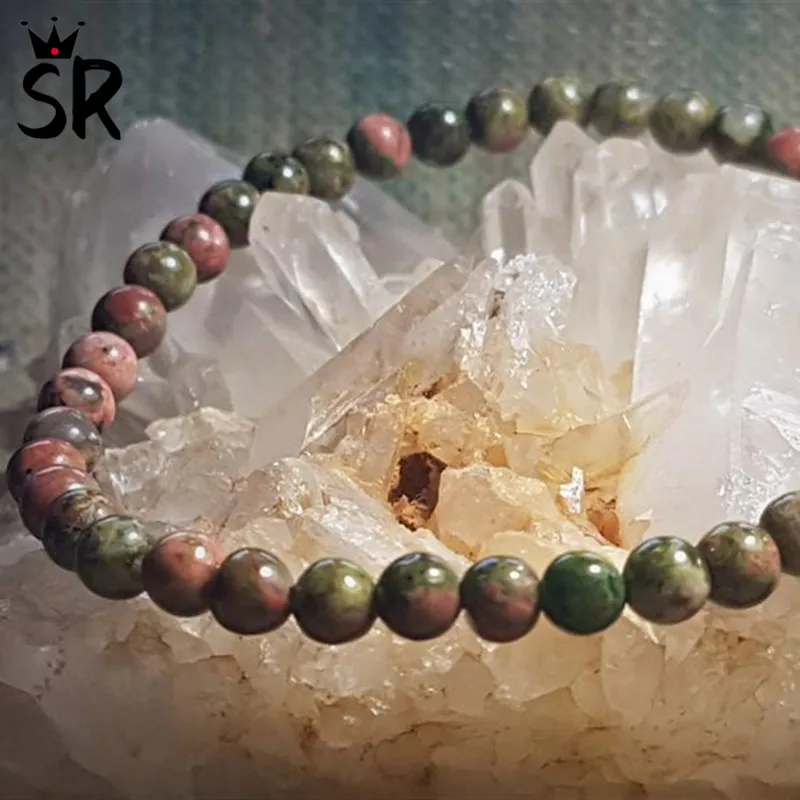 4 мм зеленый браслет из унакита натуральный камень бусины мини энергетический