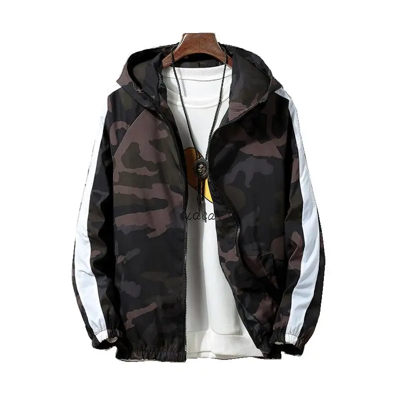 

4XL Quality Bomber Solid Casual Jacket Men Spring Autumn camouflage Outerwear Mandarin Sportswear Mens Jackets for Male Coats