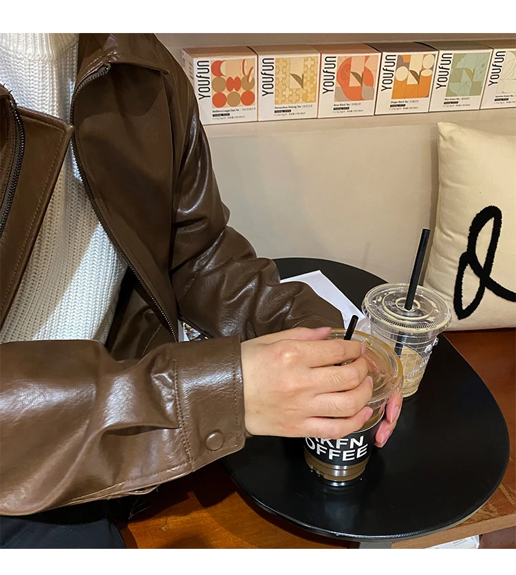 

Men's Clothing Spring New Oversize Coat Korean Trend Loose Casual PU Leather Jacket Coat Male Zipper Lapel Clothes