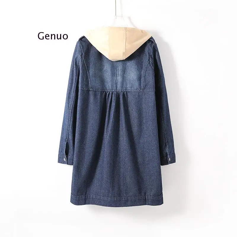 По сравнению с Размеры d размера плюс женские джинсовые Тренч Модные