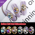 Пустотелые овальные Стразы, украшения для ногтей, жемчужные подвески, красивые блестящие подвески для ногтей, металлические аксессуары для украшения ногтей 3D