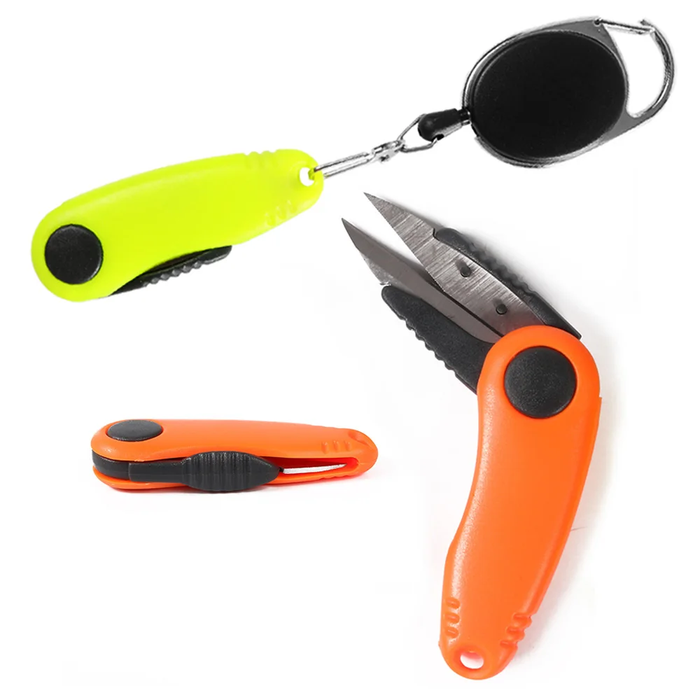 Shrimp-shape Foldable Scissors Fishing Line Cutter Clipper Nipper Quick Knot Tool Kit Stainless Steel Tackle Buckle Accessories | Спорт и