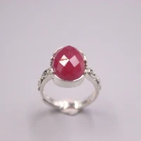 genuineoriginal silver 925 sterling silver ring for weddings eternity for women ladies females red chalcedony ring us 6 9
