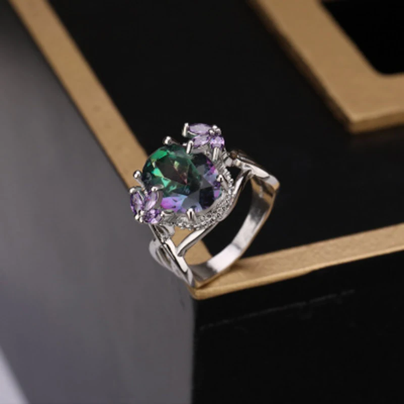 Женское Обручальное кольцо с крупным камнем серебро 925 пробы|Кольца| |