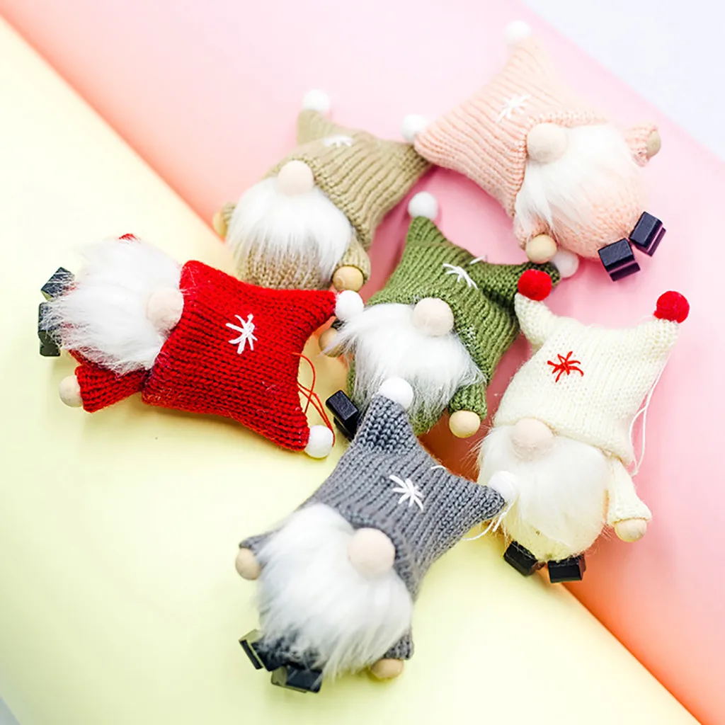 Wool Cute Gnome Doll Christmas Pendant Creative Tree Decoration Home Holiday Party Decor Орнаменты #40 | Дом и сад