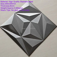 33 pcspack silver brushed stainless steel mosaic tile 3d stainless steel wall tiles wall panels for background wall decorative