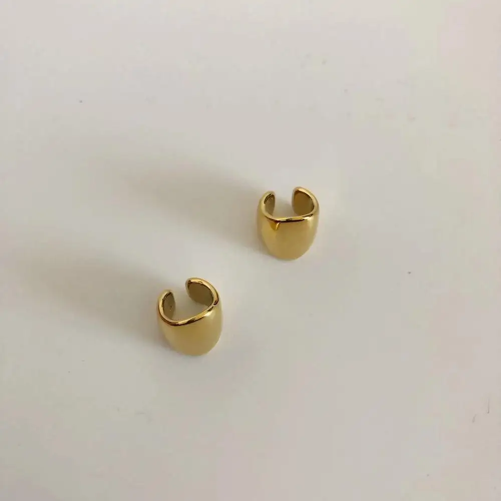 Мини серьги-клипсы для женщин Простые маленькие металлические бусины золото ухо