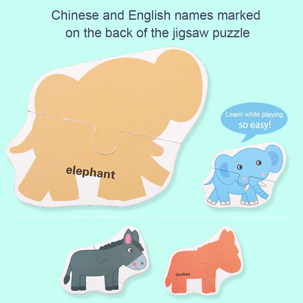 Wooden Toys Puzzle for Kids 3 years Animals/Vegetables/Fruits/Traffic Insects/Poultry Educational Kids Games Jigsaw