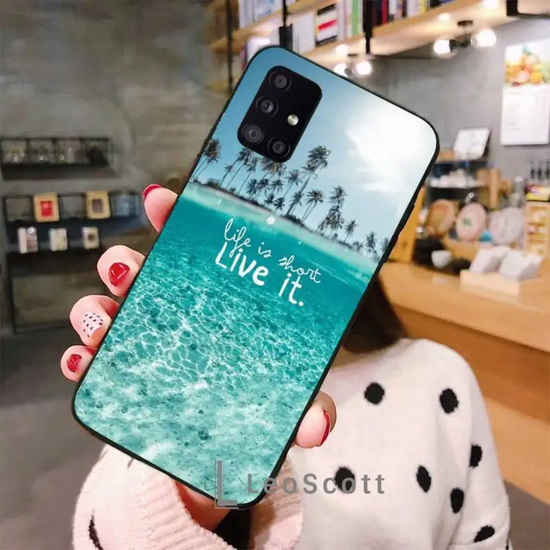 

Travel mountain sea beach quotes Phone Case For Samsung A32 A51 A52 A71 A50 A12 A21S S10 S20 S21 Plus Fe Ultra