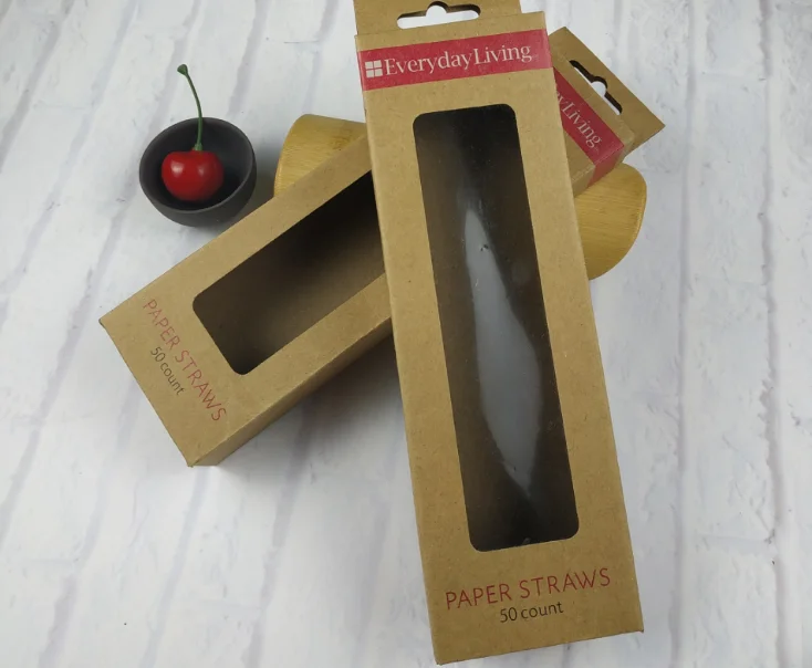 Подарочная коробка для кукол Гофрированная из крафт бумаги с прозрачным ПВХ