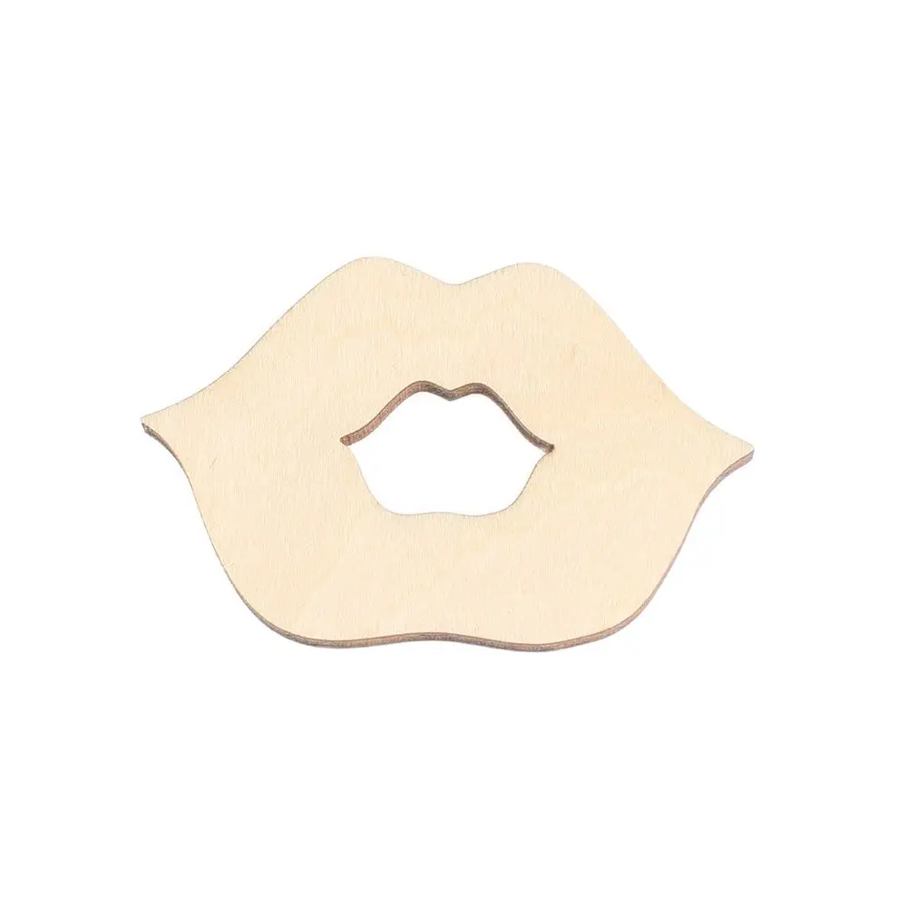 

Lip shape, laser cut wood, decorations, woodcut outline, silhouette, blank unpainted, 25 pieces, wooden shape (0095)