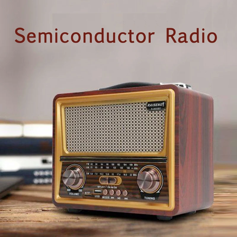 Retro FM Bluetooth Radio 110/220V FM/AM/SW Rechargeable SUPPORT USB/SD/TF Mp3 Player Portable Wooden Speaker | Электроника