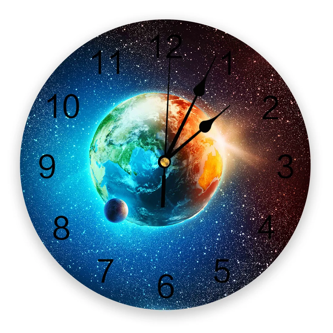 

Настенные часы с изображением земли, Вселенной, космоса и звезд для украшения дома, гостиной, кварцевые настенные часы, современные кухонны...