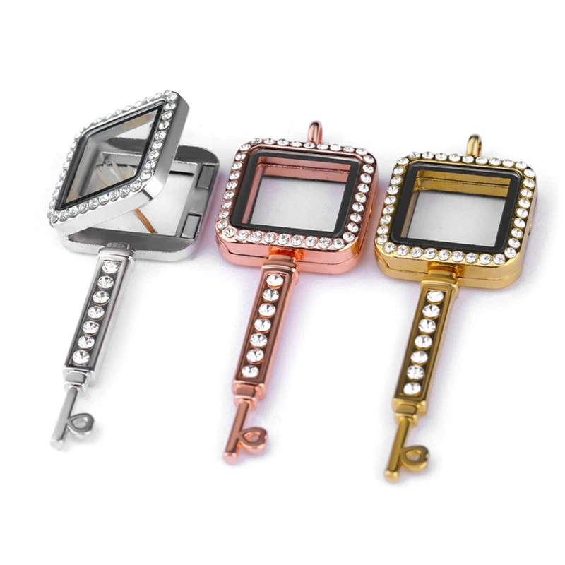 JUYA Fashion цинковый сплав украшенный стразами кабошон фотокоробка подвески