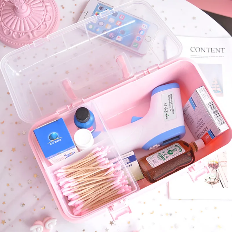 Мультяшная красивая коробка для хранения Настольная портативная медицинская