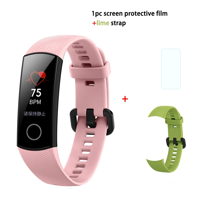 pink add lime Фитнес-трекер HUAWEI Honor Band 4 6-осевым инерционным монитор сердечного ритма полный сенсорный экран AMOLED Цвет Экран смарт-браслет - Цвет: pink add lime