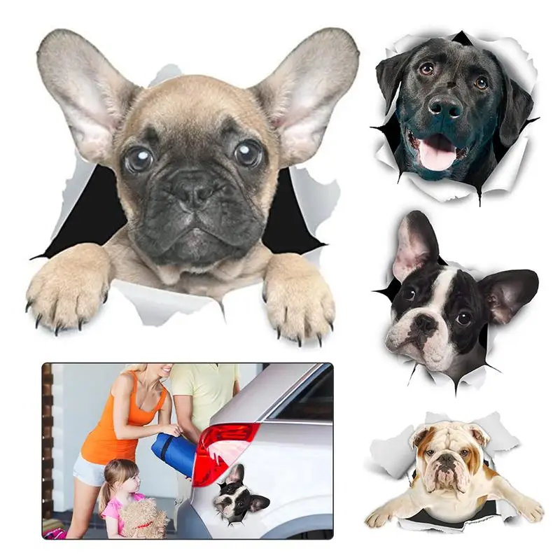 3D Наклейка на стену в виде кошки собаки с яркими отверстиями украшение для ванной
