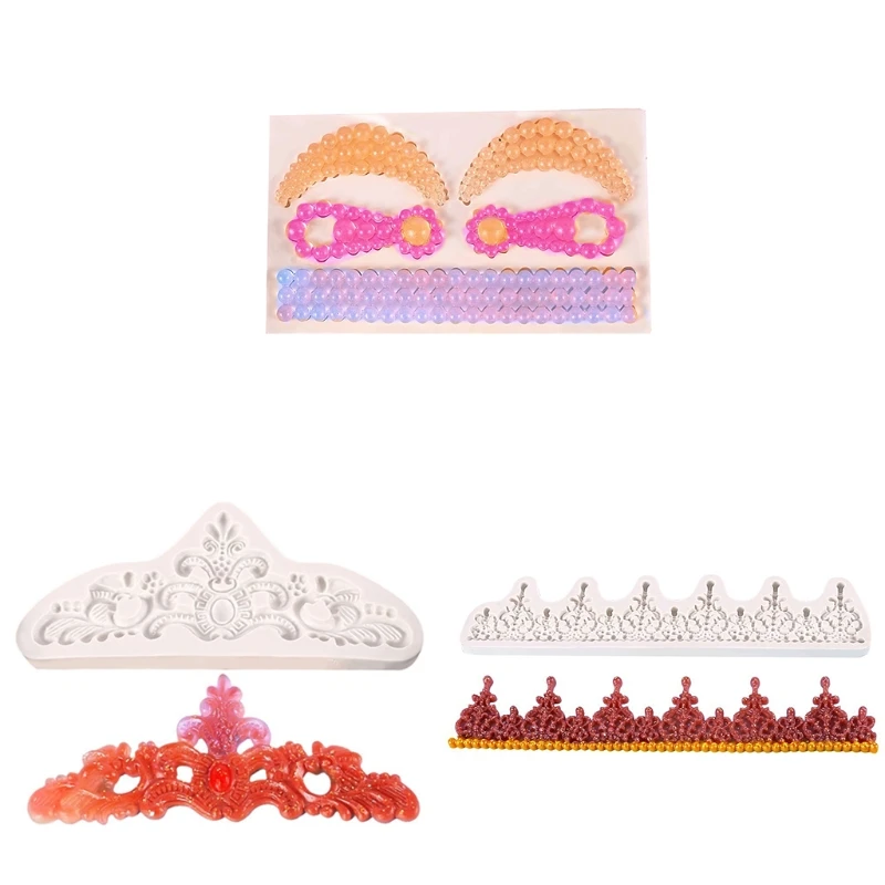 

3D форма для мастики в форме короны/жемчуга, силиконовая форма для мастики в форме короны, форма для мастики