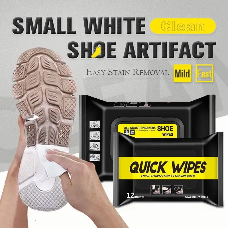 

Disposable Hand Wipes Shoes Clean Wipes 12pcs Artifact Portable White Shoes Cleaning Care Wipes Sneakers Cleaning Quick Wet Wipe