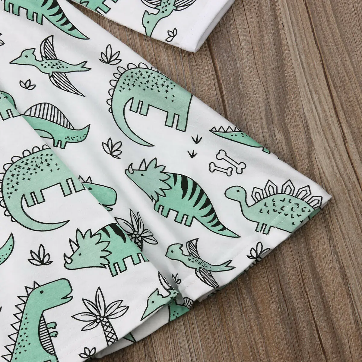 Детское демисезонное мини-платье с длинным рукавом и динозавром | Детская одежда