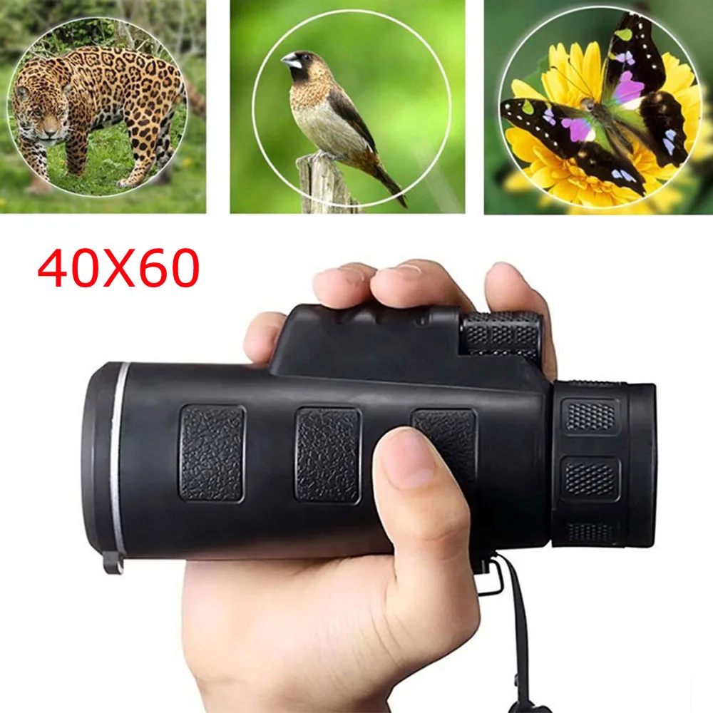 40X60 HD зум оптический Монокуляр spyglass для охоты Зрительная труба профессиональный