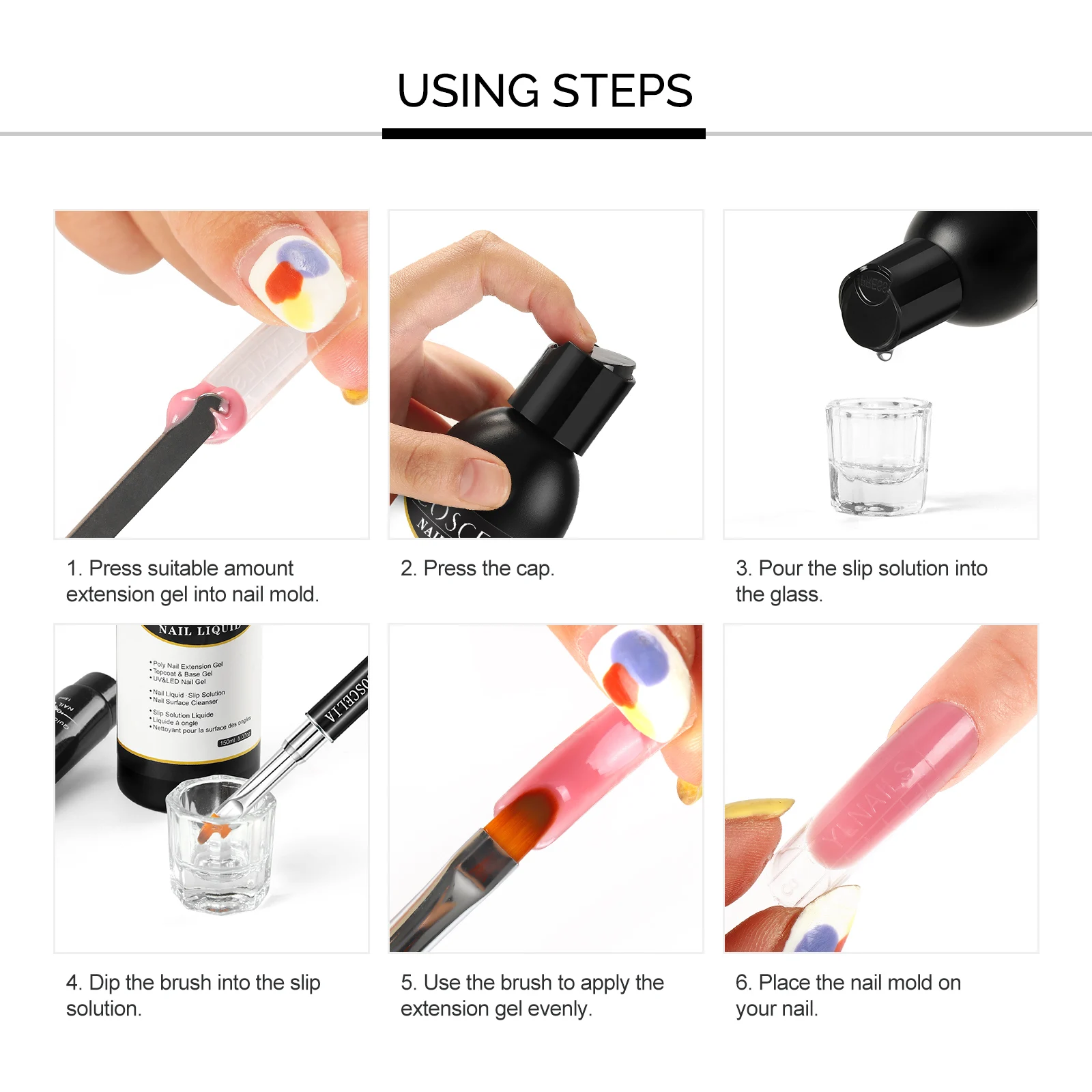 

150ML Liquid Slip Solution For Nail Poly UV Gel Polish Acrylic Gel Quick Builder Manicure Gel Cleaning Nail Brush Tools Supply