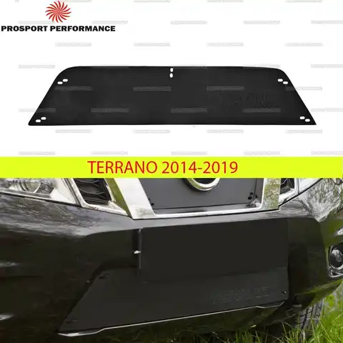 Зимняя заглушка на решетку переднего бампера Nissan Terrano 2014-2019 ABS пластик защита авто тюнинг guard grill
