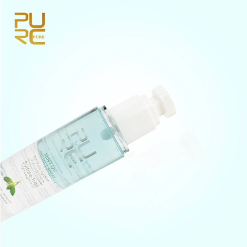 Фиолетовый мятный УФ спрей для защиты от лучей и восстановления волос|Уход за