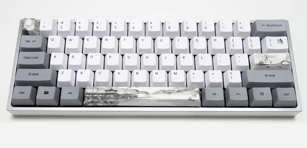 Kit4 GH60 клавиатура DIY анодированный алюминиевый чехол боковой блеск через корпус тяжелый чехол QMK программа для 60% механическая клавиатура - Цвет: Kit4