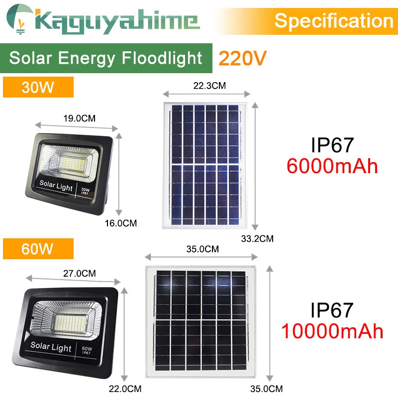 Kaguyahime открытый светодиодный солнечный свет 220 в 30 Вт 50 прожектор дистанционного