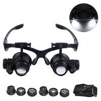 10x15x20x25x watchmaker binocular loupe with led light headband magnifier glasses jewelry optical lens glasses magnifier